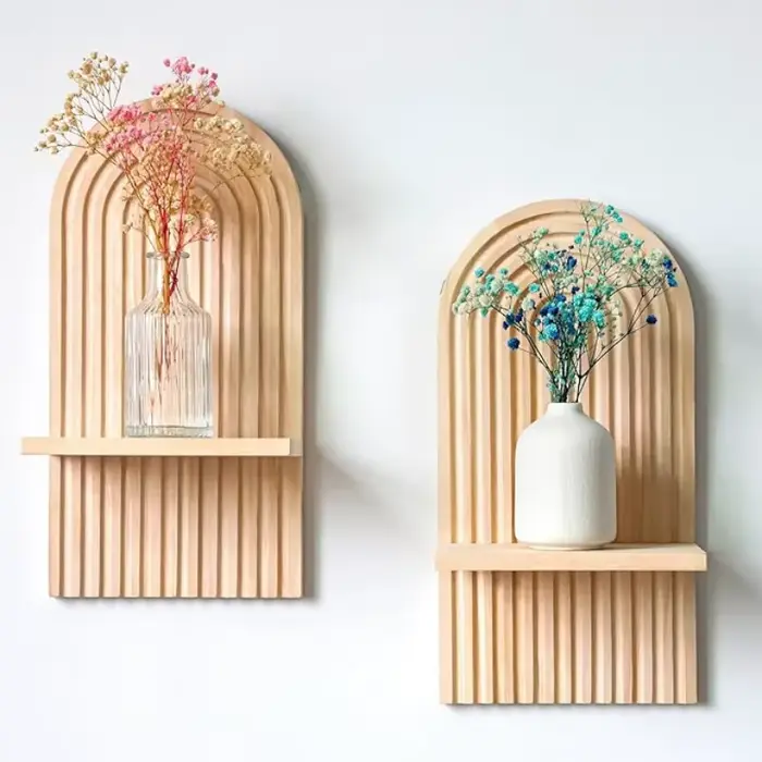 Boho étagères en bois pour mur décoratif livre étagère murale flottante pour salon salle de bain chambre