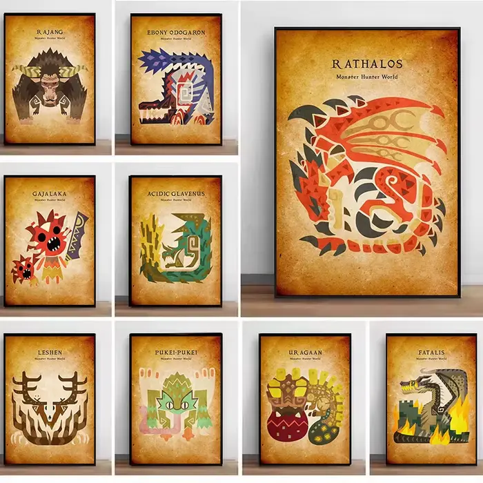 Peinture sur toile Vintage animée de jeu japonais