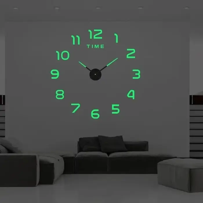 Grande horloge murale 3d pour chambre à coucher