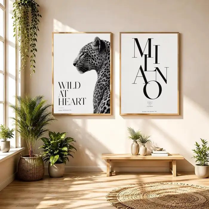 Affiche de mode noir et blanc