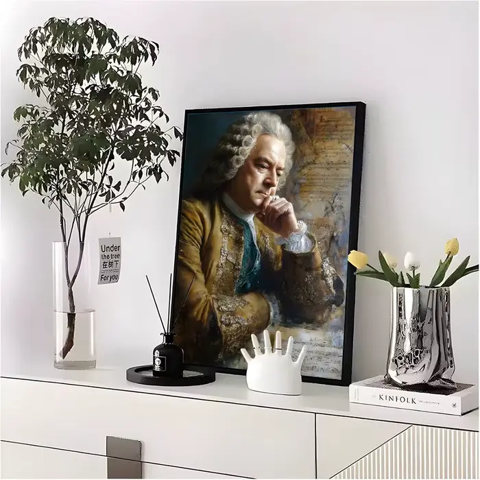 Affiche de compositeur baroque Johann Sebastian Bach, de qualité supérieure, pour la maison, la salle, le Bar, le café, décoration murale, article cadeau
