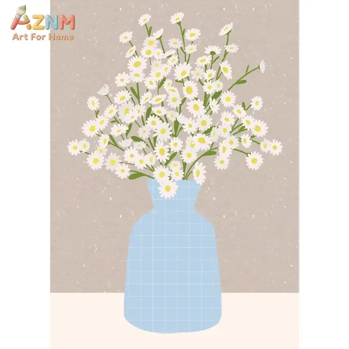 Affiche d'art de jardin avec vase à fleurs