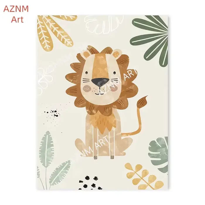 Affiche sur toile d'animaux de la Jungle
