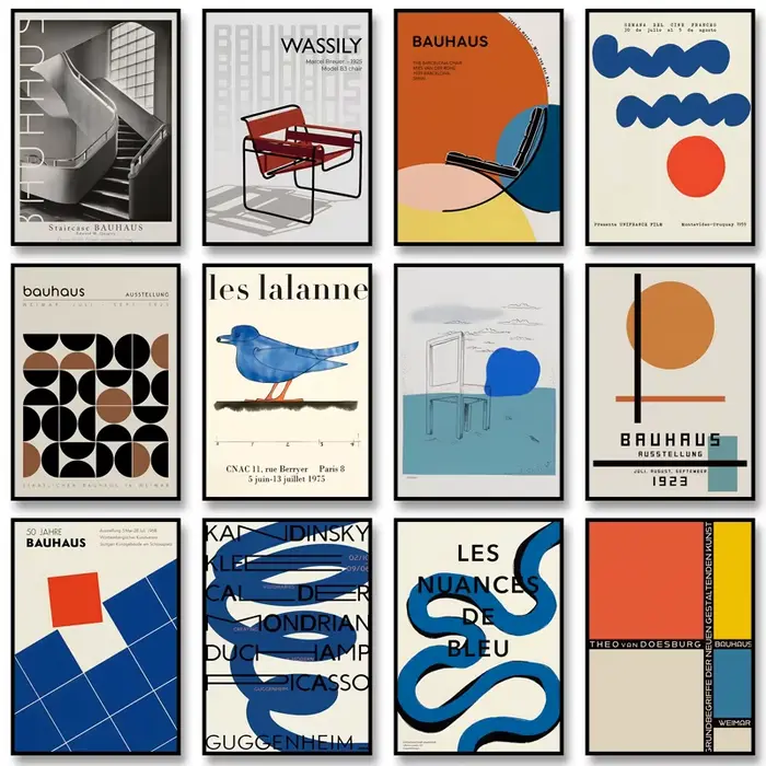 Affiches d'exposition géométriques Bauhaus