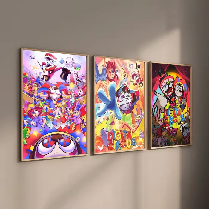 Affiche de cirque numérique l'anime l'incroyable, affiches de film imprimées de haute qualité, toile d'art mural pour décoration de salon, cadeau