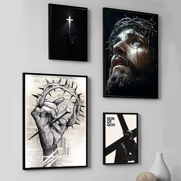 Art mural avec croix de sainte lumière