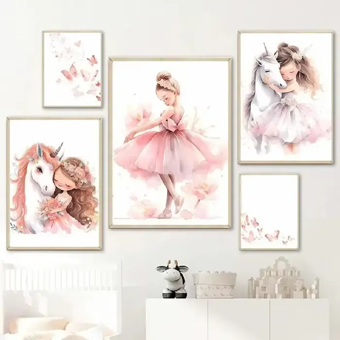 Affiche de ballerine rose