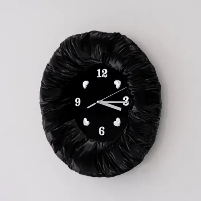 Horloge murale coréenne en tissu, créative, plissée, souple, silencieuse, en forme de nuage, pour ch