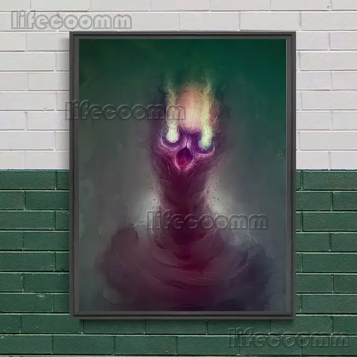 Démon évêque et Horrible bouche d'oiseau sorcière médecin Vintage mur Art toile peinture Horrible in