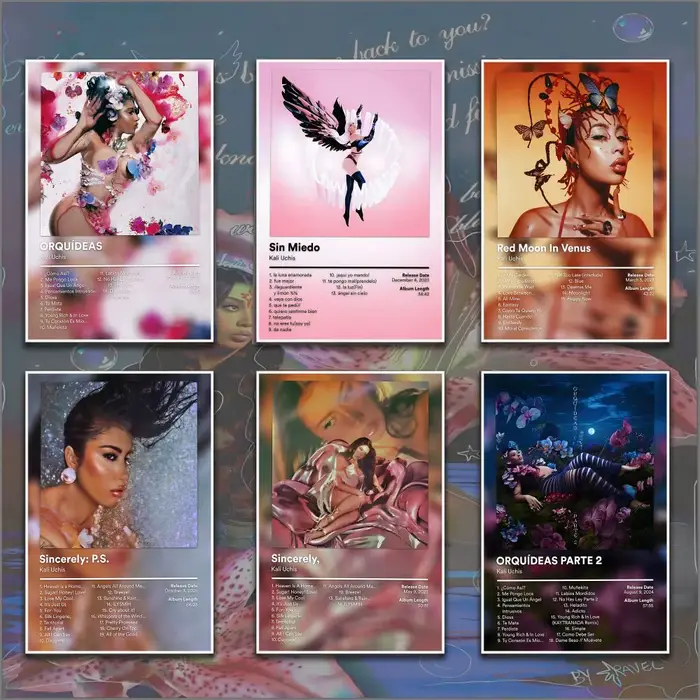 Affiche sur toile K-Kali Uchis Rapper Album Painting Calligraphy pour couloir