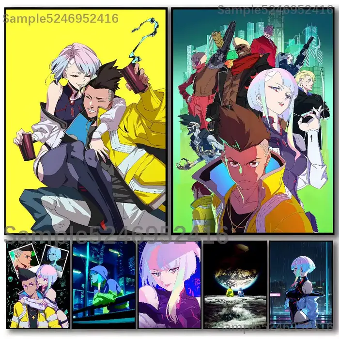 C-Cyberpunk-es Lucy David – affiche pour cadeau, décoration murale, peinture, décoration de bureau, sans cadre, imperméable