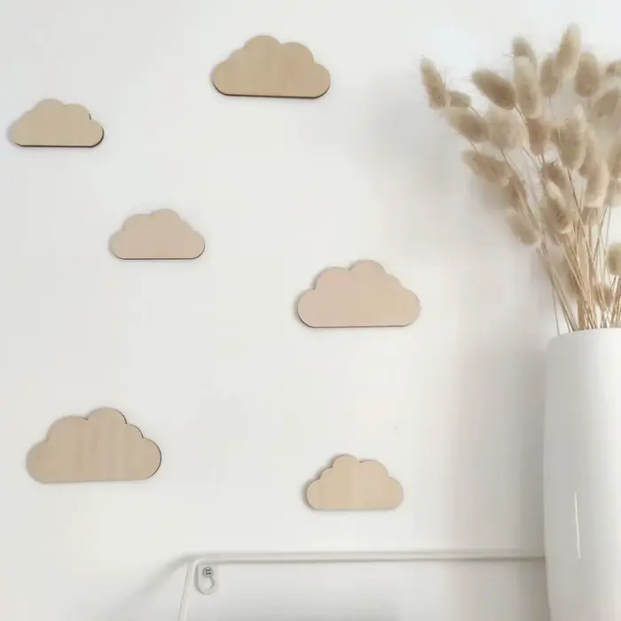 Autocollants muraux créatifs fleurs auto-adhésifs en bois