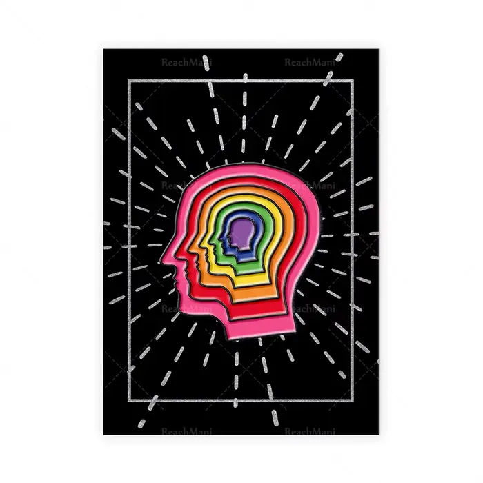 Affiche d'art psychédélique, épingle à courant, bouton, lonérisme, haut-parleur intérieur, têtes arc