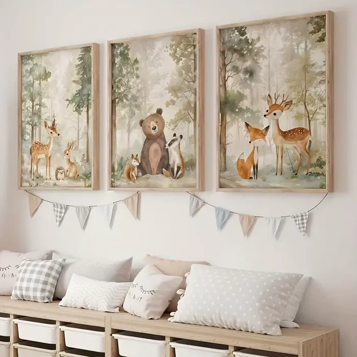 Affiche imprimée sur toile de forêt