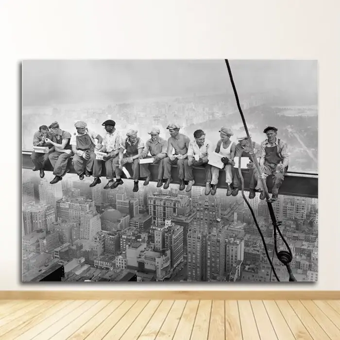 Affiche d'art mural en noir et blanc, peinture sur toile vintage, décoration de la maison, vue sur l