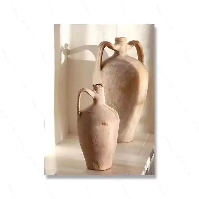 Tableau sur toile style nature morte avec vase classique, art mural esthétique style Ins, impression