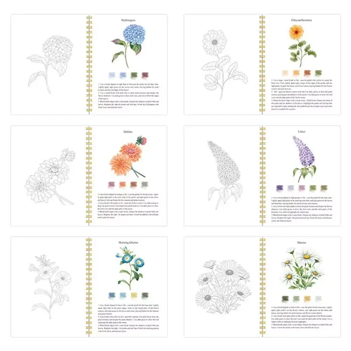 Cahier d'exercices d'aquarelle adapté aux débutants