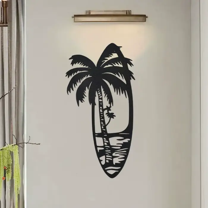 Décor artistique mural en métal noir