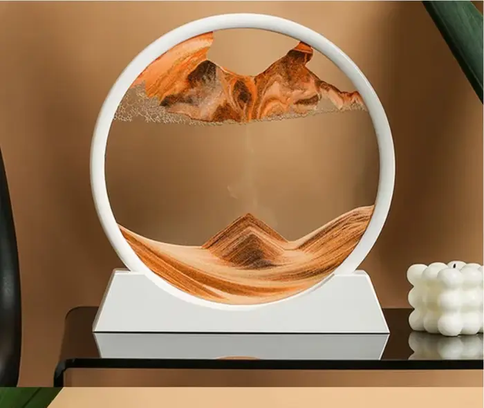 Art de sable mobile en verre 3D