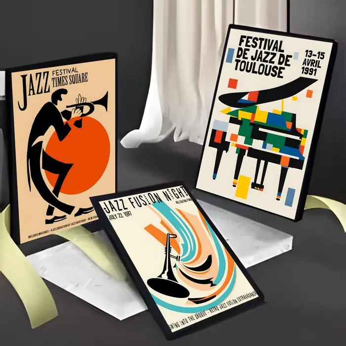 Affiche vintage amusante du Festival de musique Jazz suisse