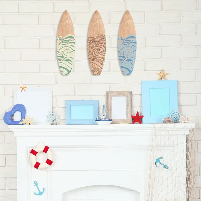 Décoration murale de planche de surf en bois