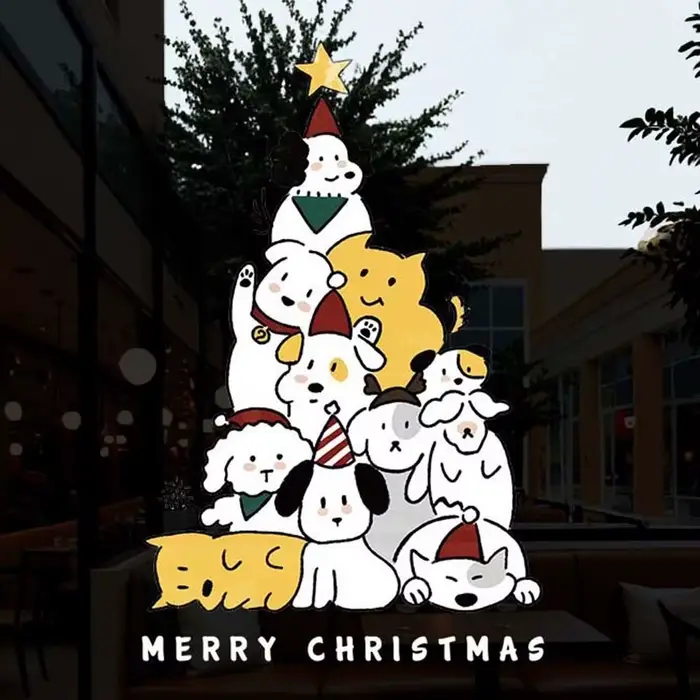 Autocollants colorés du père noël