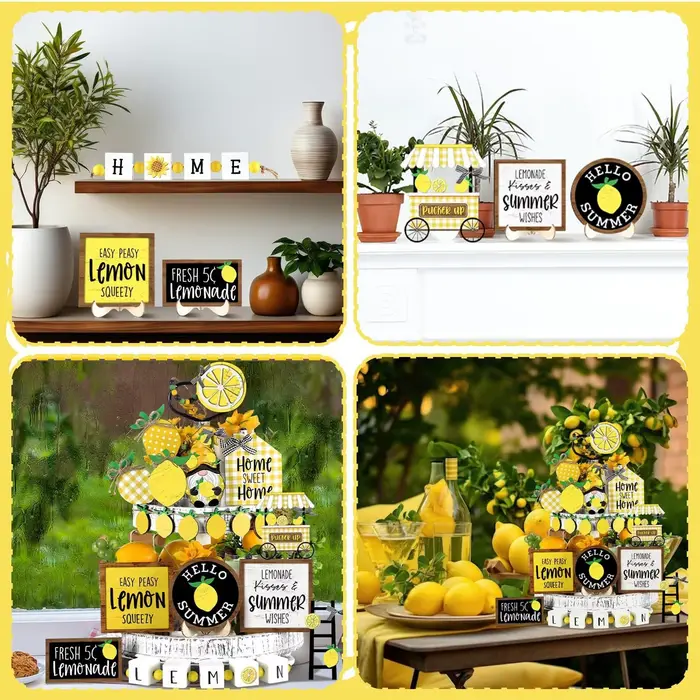 Ensemble de décoration d'escalier à plusieurs niveaux Summer Lemon