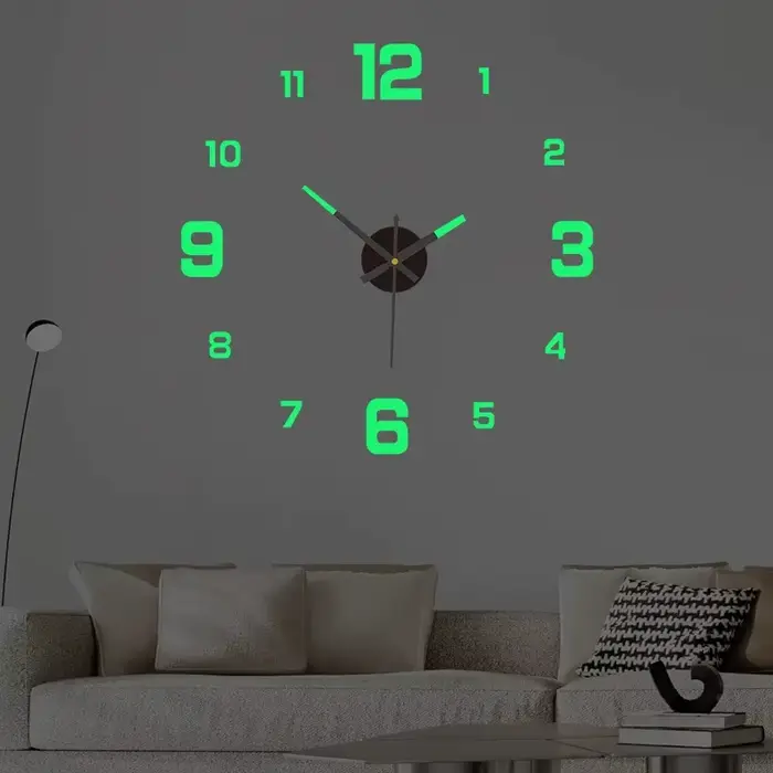 Horloge numérique lumineuse, horloge murale stéréoscopique DIY, horloge silencieuse, horloge murale pour salon, chambre à coucher, décorations pour la maison