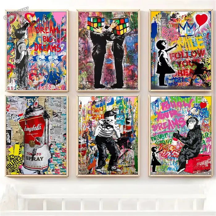 Art mural de rue abstrait moderne