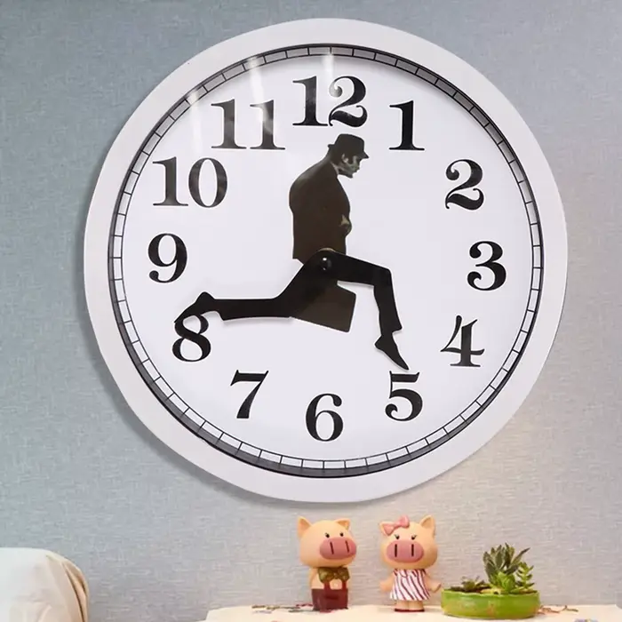 Horloges murales montre Installation facile lire la comédie inspirée du ministère idiot marche horloge murale décoration de la maison