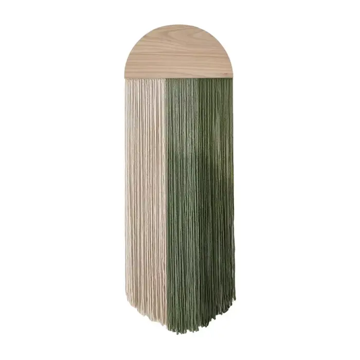 Tapisserie créative, panneau en bois semi-circulaire tissé à la main