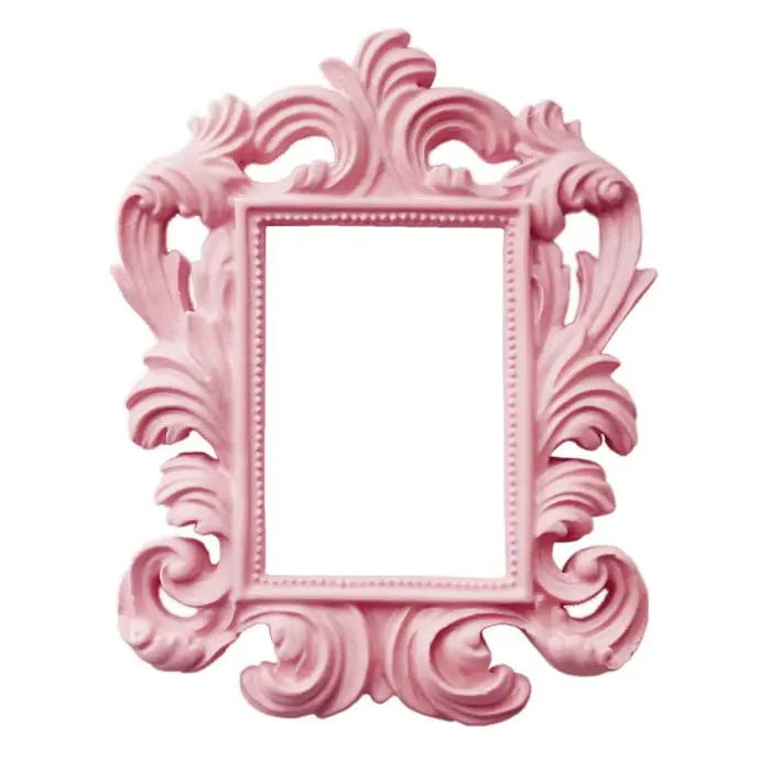 Cadre Mural Rectangulaire Rose Vintage de Style Baroque