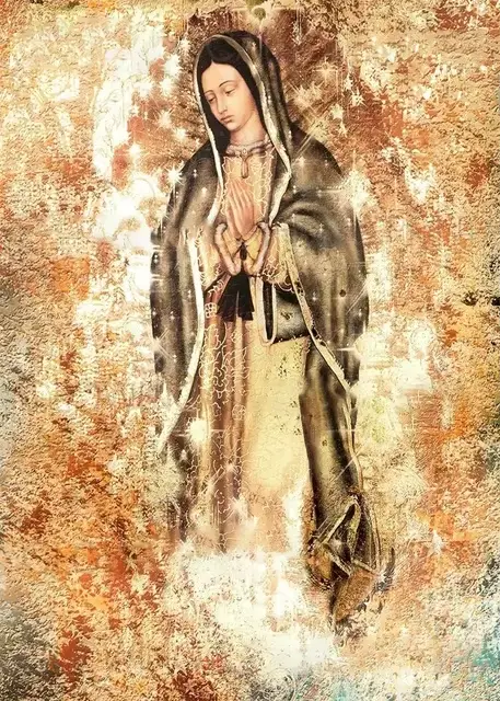 Peinture sur toile murale rétro de la Vierge de Guadalupe, art religieux catholique, décoration, ima