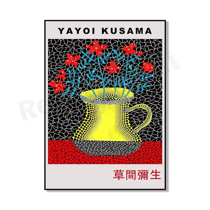 Yayoi Kusama Tears Print, Pumpkin, Fruit Bowl, Canvas 173 Painting, Quadros Wall Art Poster, Living 