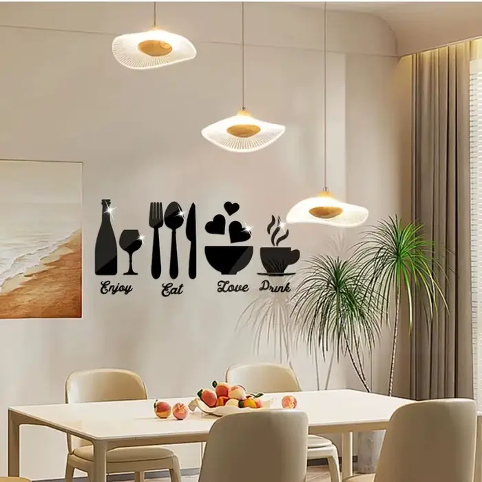 Autocollants muraux miroir avec Logo de cuisine