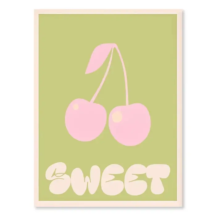 Boho vert coeur mode mur Art coloré cerise rose vert toile peinture marché des fleurs confortable sa