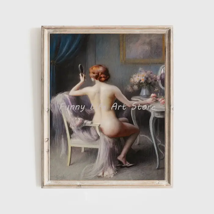 Toile de Portrait de bain de femme Vintage, affiches et imprimés, tableau d'art mural pour décoratio