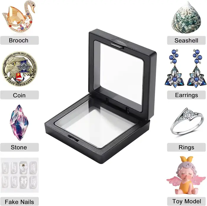Boîte d'exposition à cadre flottant 3D, 10 pièces, présentoir à bijoux, boîte-cadeau ombre, porte-an