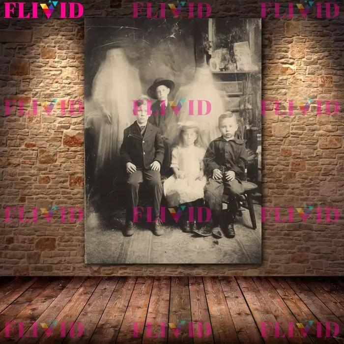 Fantôme au Table de dîner, photographie d'horreur Vintage, peinture sur toile d'art mural, vieille P