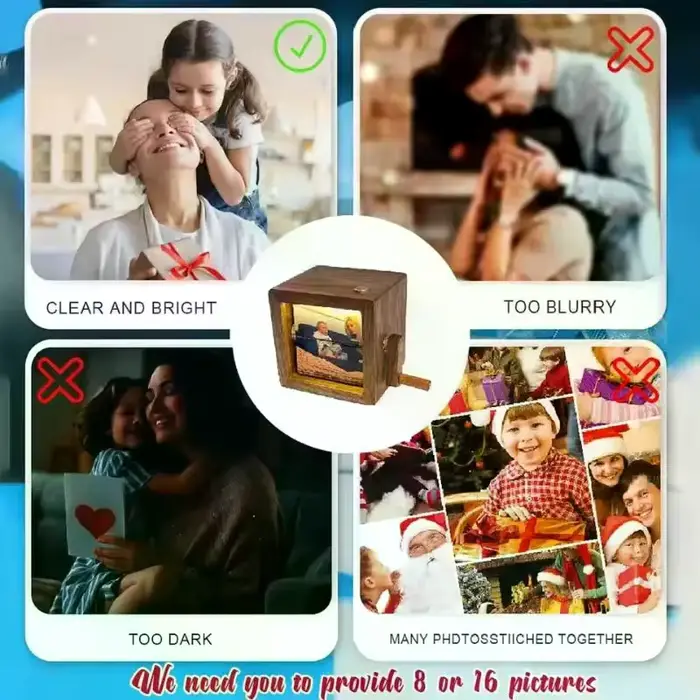 Cadre photo décoratif avec option rabattable alimentée à la main
