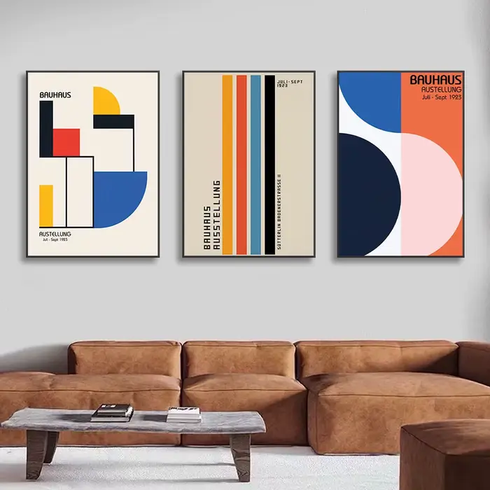 Peinture sur toile Pop Art Bauhaus Geometry Mondrian Gallery Wall
