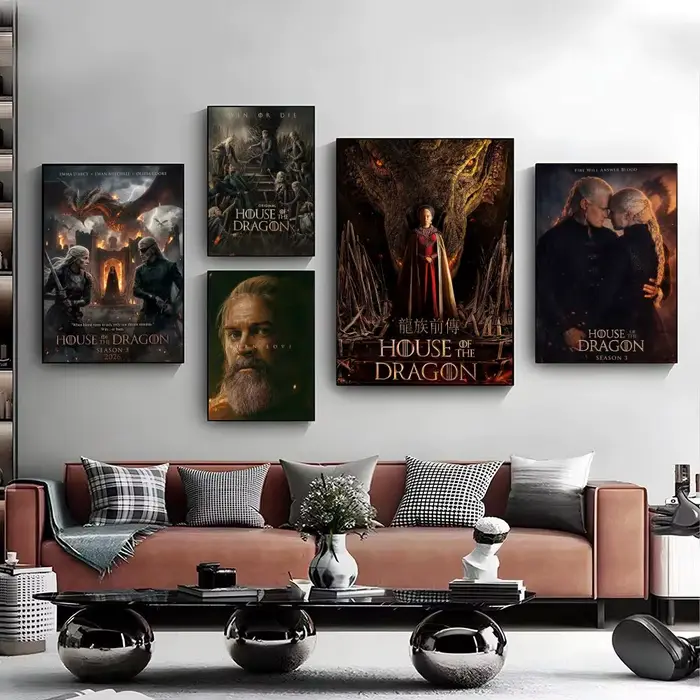 Affiche du film H-House of the Dragon, impressions d'art mural minimalistes modernes pour chambre à coucher, salon, décoration esthétique de la pièce, cadeau