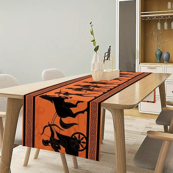 1 chemin de table sur le thème de la mythologie grecque - Impression 2D sur lin