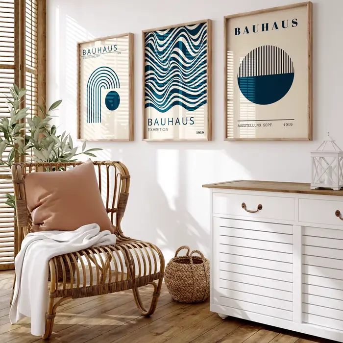 Affiche d'art géométrique moderne Bauhaus
