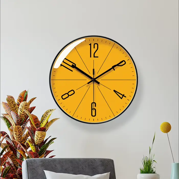 Horloge murale atomique à piles ronde analogique moderne