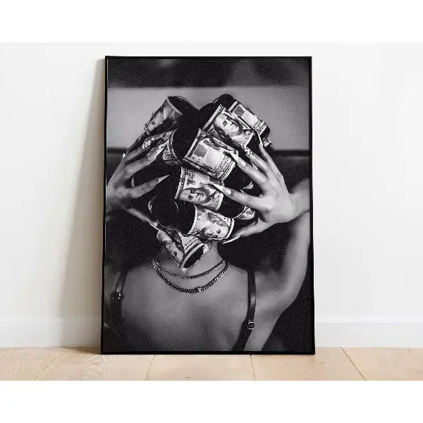 Affiche élégante en noir et blanc, léopard féminin Sexy, peinture sur toile Vintage, Art Mural de lu