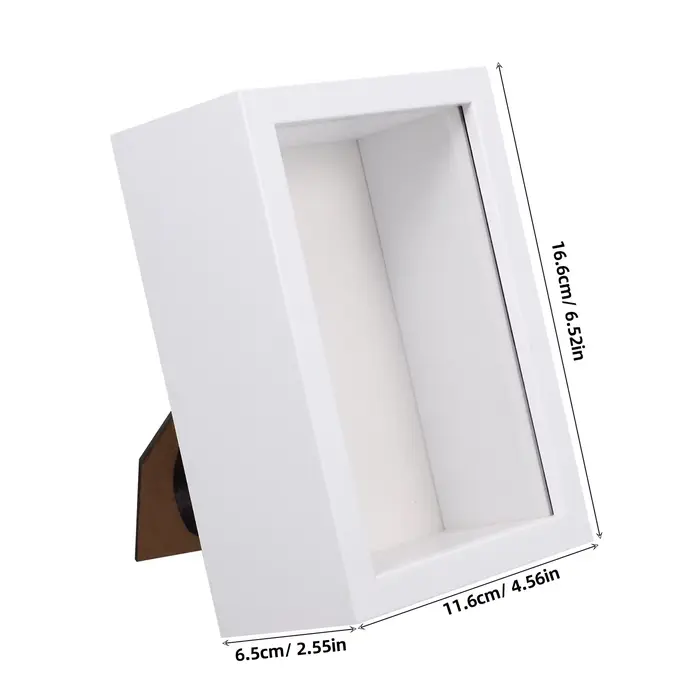 Cadre de boîte à ombre en bois avec fenêtre en verre