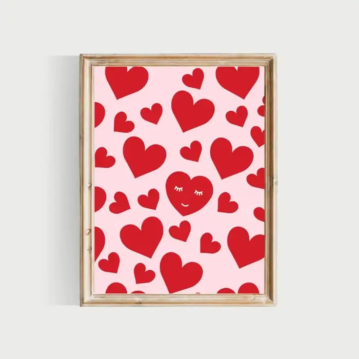 Affiches de cœur d'amour romantique rose pour la saint-valentin
