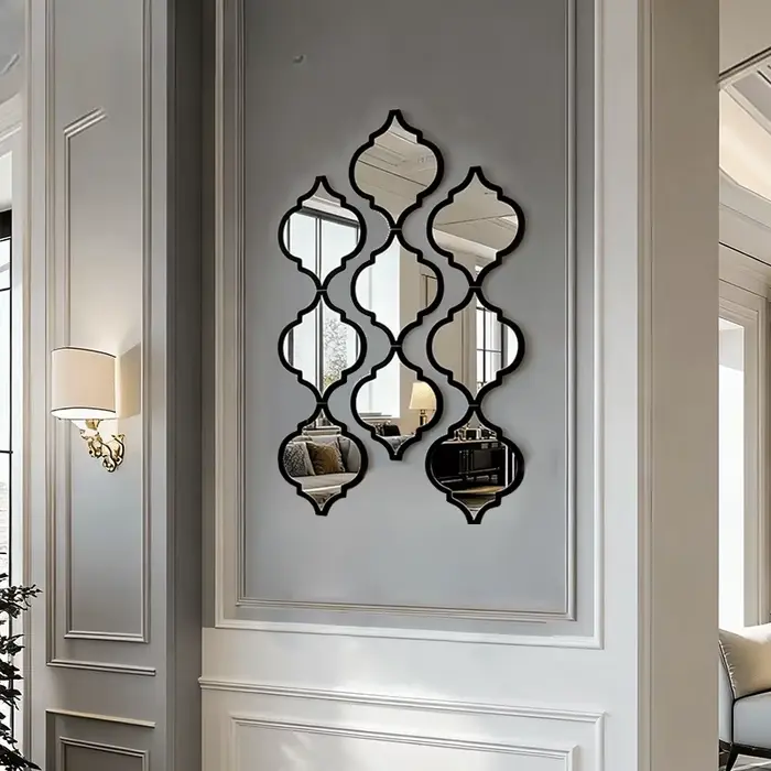 12 grands miroirs muraux marocains - Décoration marocaine noire adaptée à la salle de bain