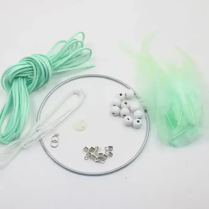 Kit attrape-rêves artistique à faire soi-même, accessoire de décoration bleue, ornement mural, décor